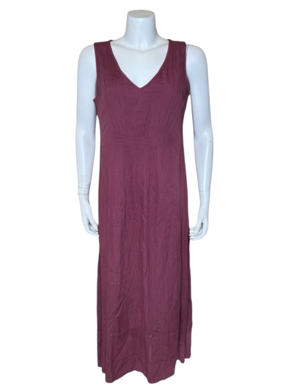 Soft Surroundings Katriane Maxi Dress M Sleeveless Crinkle Mauve Pink Boho